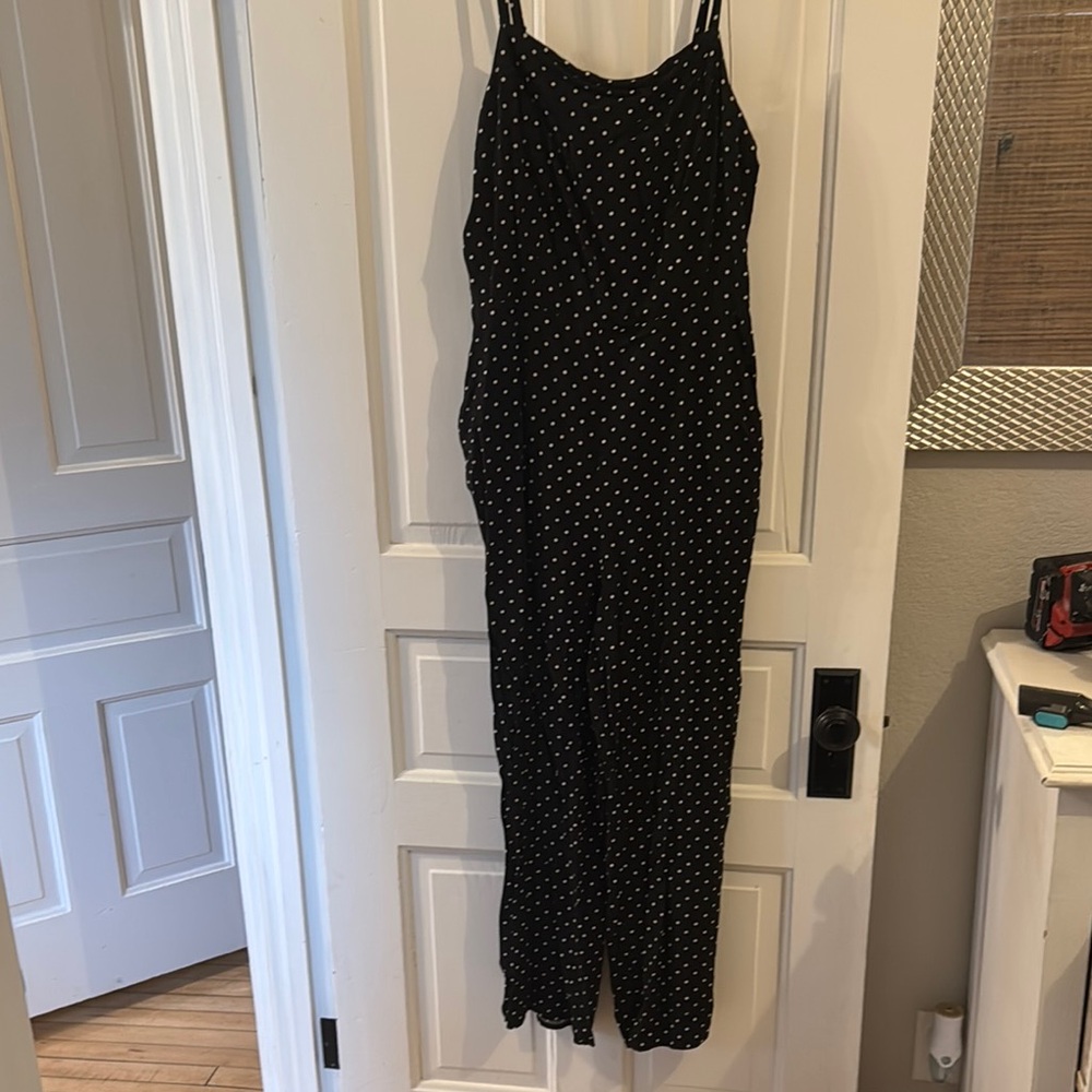 Old Navy Black and White Polka Dot Jumpsuit